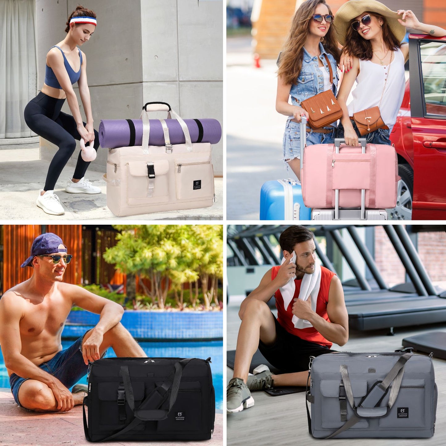 Travel Duffle Bag Sports Yoga Gym Bag With Shoe Compartment