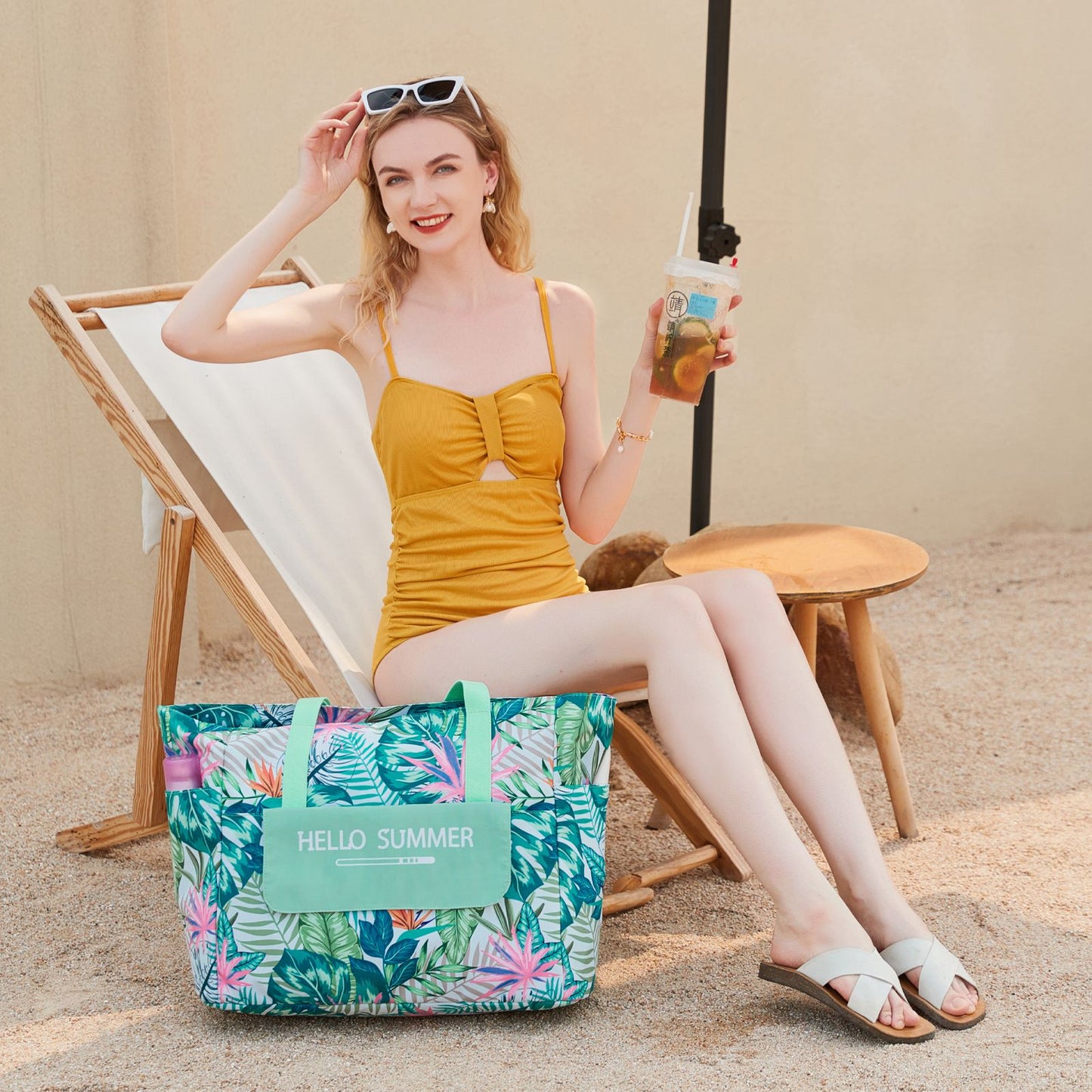 Myhozee XXL Summer Beach Tote Bags with zipper