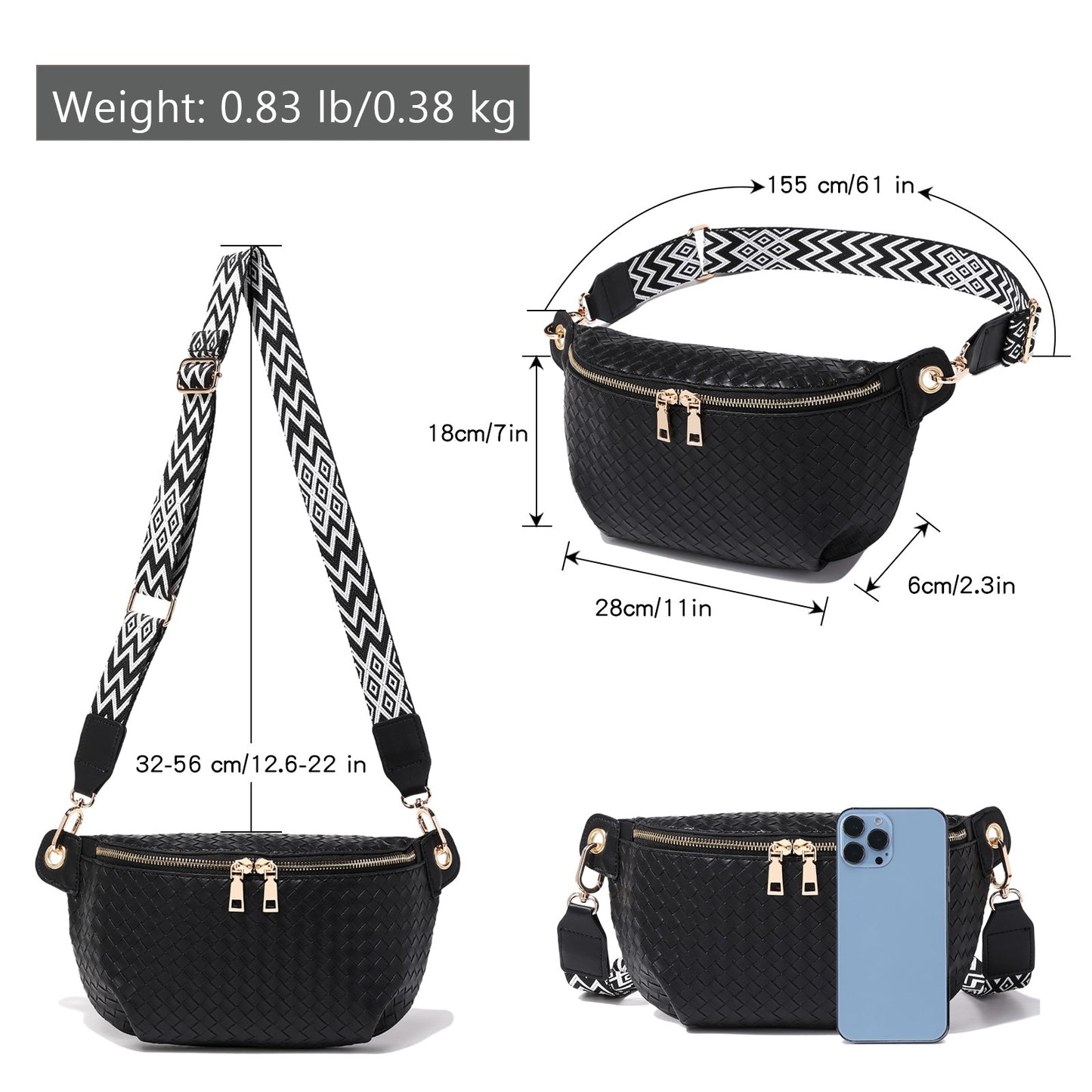 Myhozee Fanny Pack Crossbody Bags for Women, Sling Bag for Women Small Belt Chest Bum Bag fanny packs for women Designer