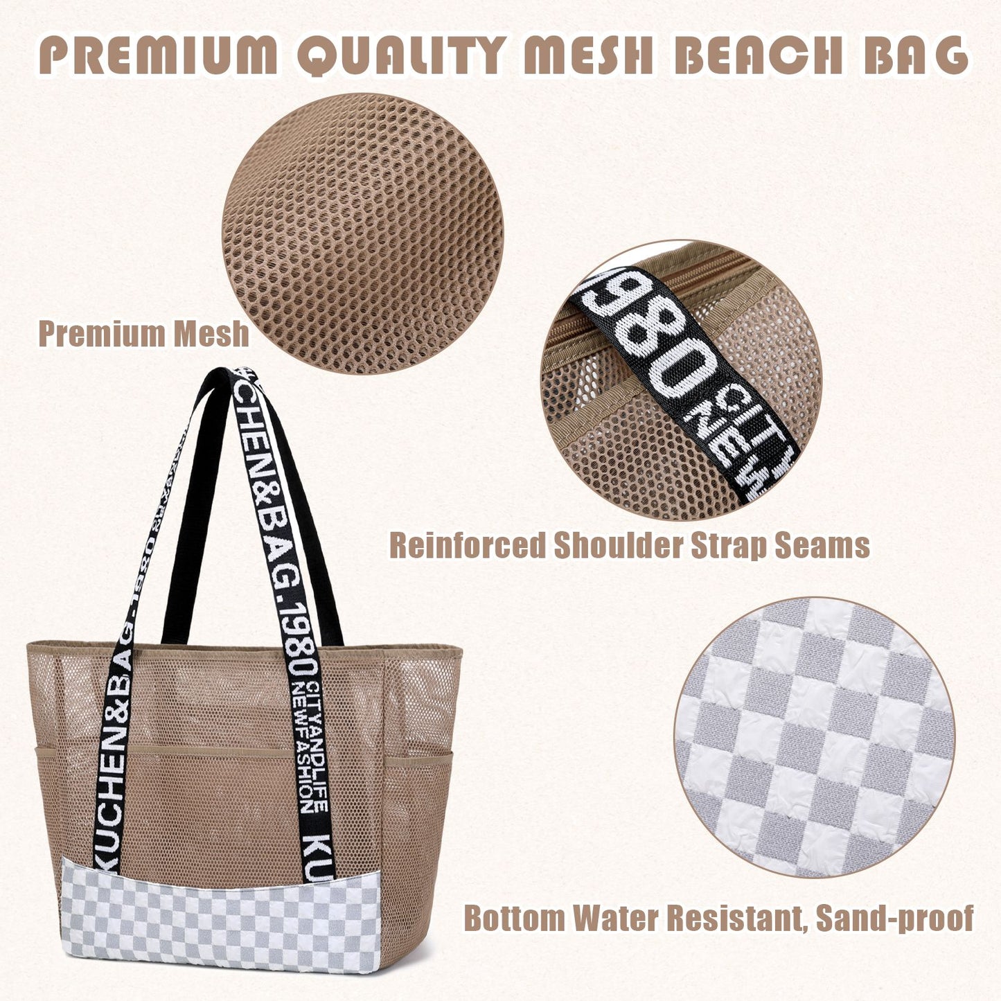 Foldable Extra Large Mesh Summer Beach Tote Bag