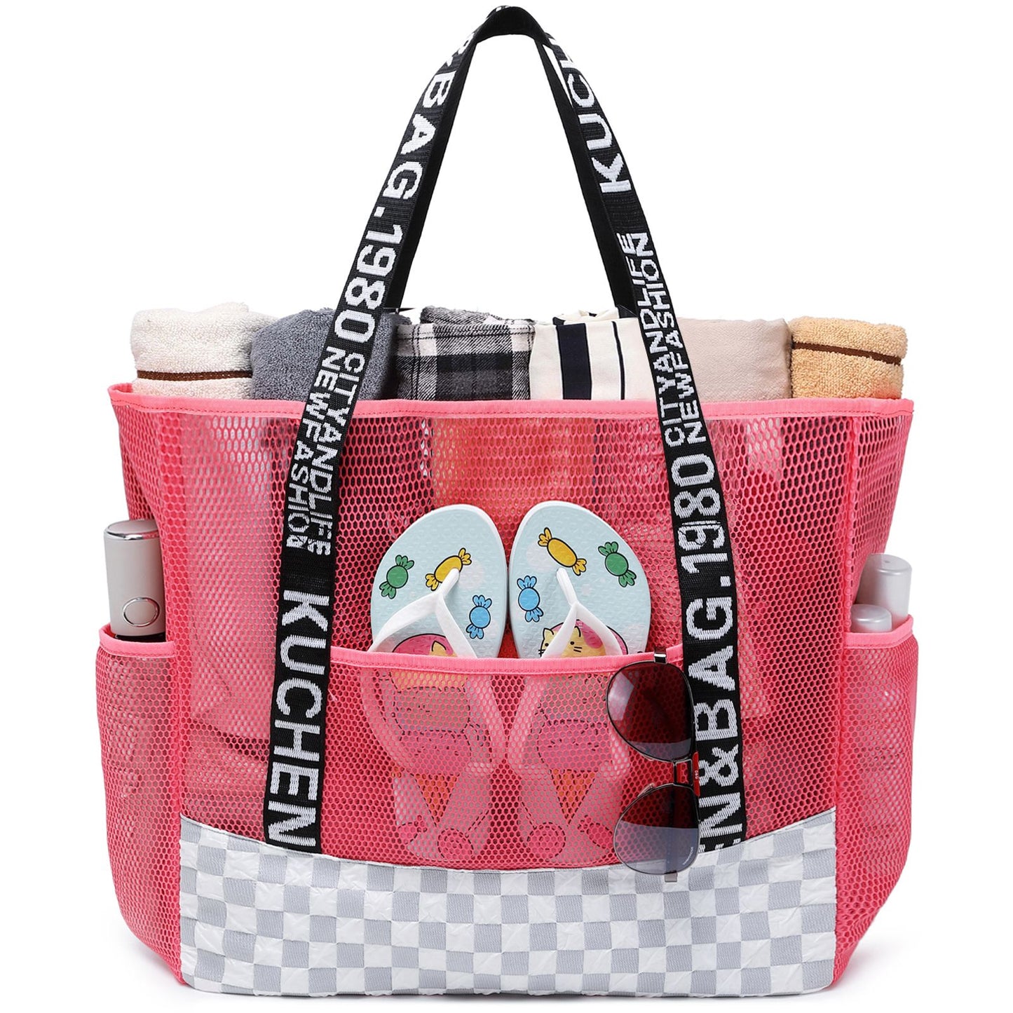 Foldable Extra Large Mesh Summer Beach Tote Bag