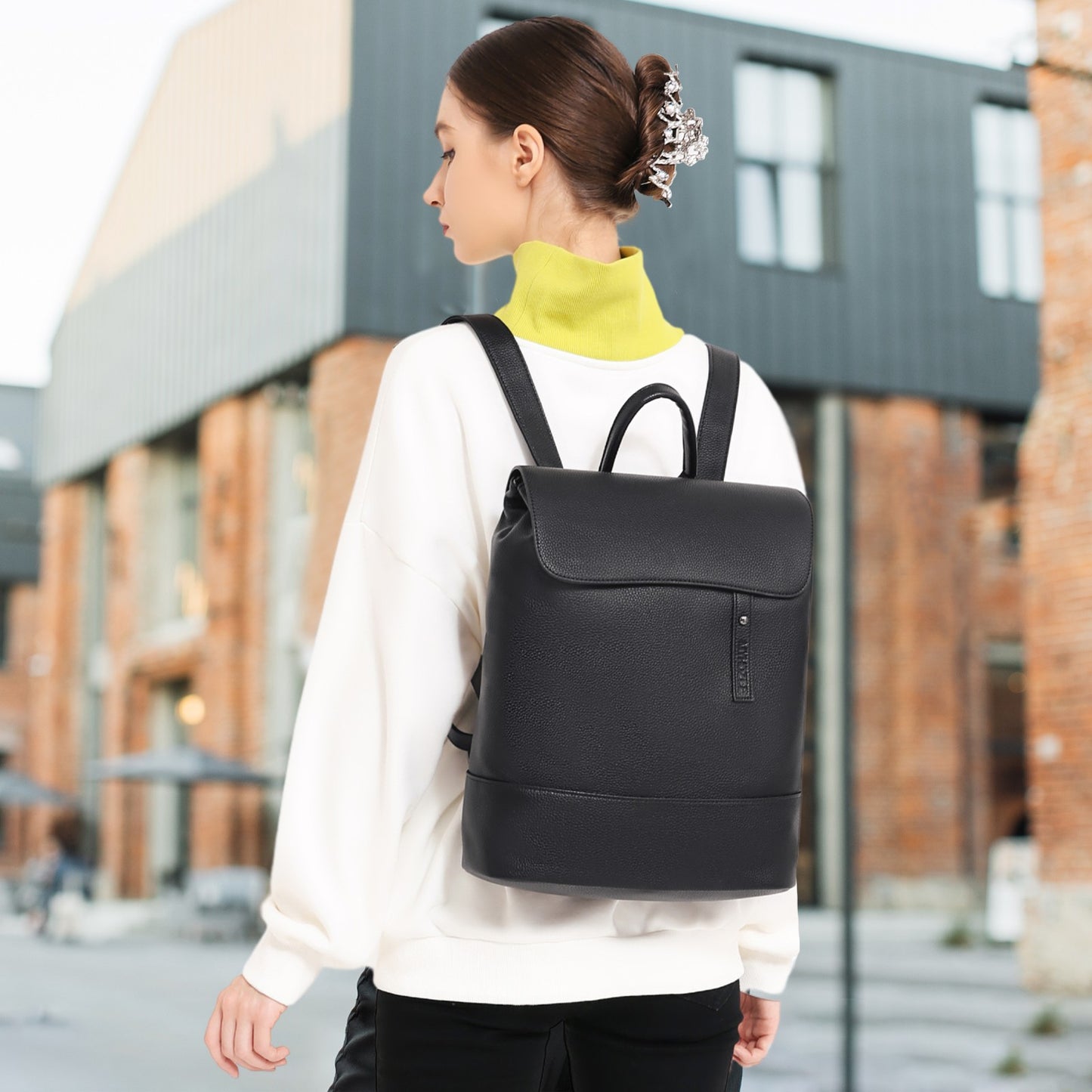 Vegan Leather Backpack Purse