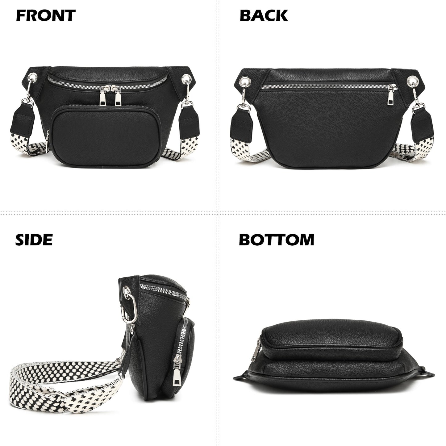 Stylish Fanny Pack and Waist Belt Purse with Sling Shoulder Design